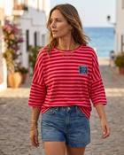 Amor Stripes Sweatshirt 'Neon Pink &amp; Red' LIVE 30/7