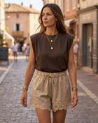 Catania Lace Shorts 'Beige' image