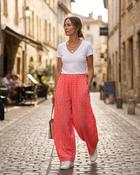 Electric Bloom Gingham Trousers 'Neon Orange &amp; Pink'