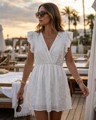 Lara Cotton Broderie Anglaise Dress 'White'