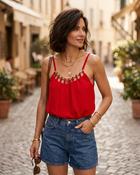 Vesper Viscose Chain Top 'Red' image