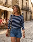 Ika Striped T-Shirt 'Navy &amp; Blue' image