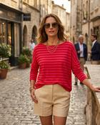 Ika Striped T-Shirt 'Pink &amp; Red' image