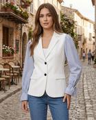 Lily Striped Sleeves Blazer 'White' image