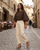 Elvora Balloon Leg Jeans 'Cream' image
