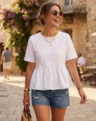 Louisa Cotton Frilled Top 'White' image