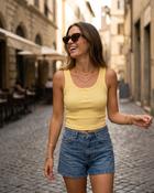 Eva Ribbed Cropped Top 'Lemon' image