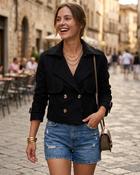 Leonie Cropped Trench 'Black' image