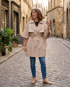 Vela Cape Trench Coat 'Beige' image
