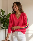 Maris Rainbow Knit Jumper 'Coral' image