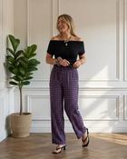Bloom Gingham Trousers 'Purple &amp; Black' LIVE 03/09