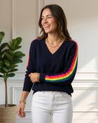Maris Rainbow Knit Jumper 'Navy' LIVE 24/9 image