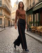Camden Viscose Stripes Trousers 'Black &amp; Brown' LIVE 17/9 image