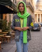 Lana Wool Hood &amp; Scarf Piece 'Neon Green' image
