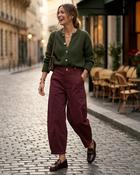 Marla Cotton Trousers 'Burgundy' LIVE 24/9 image