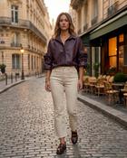 Nancy Cropped Flare Jeans 'Cream' LIVE 24/9 image