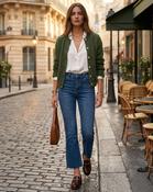 Nancy Cropped Flare Jeans 'Classic Denim' image
