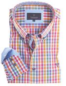 Mens Casual Long Sleeve Peach Finish Check Plaid Shirt (2295 Matheson)