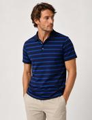 Men's Stripe Polo Shirt  (3128) Blue Navy