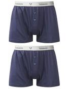 Men's Loose fit Jersey Boxer Shorts x 2 (2247) Navy and Charcoal