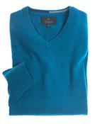 Men's Lambswool Mix V-Neck Jumper (4900) Aqua