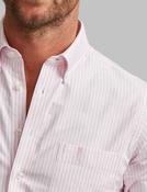 Men's Cotton Long Sleeve Oxford Shirt (2263) Pink Stripe