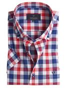 Men's Summer Cotton Short Sleeve (2105) Red Blue