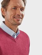 Men's Lambswool Mix V-Neck Jumper (4900) Cranberry
