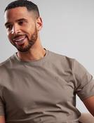 Men's Casual Round Neck  Cotton T-Shirt (2204) Taupe image