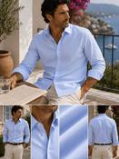 Men's Cotton Long Sleeve Shirt with LA Finish (2286) Blue image