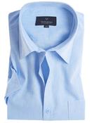 Men's Linen Mix Short Sleeve Shirt (2105) Sky image