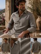 Long Sleeve Linen Shirt Olive image