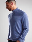Men's Half Zip Horizontal Rib (4202) Blue Aura