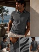 Men's Polo Shirt with Chest Pocket (3137) Navy image