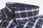 Men's Short Sleeve Cotton Shirt (2296 Ducommon) check plaid navy black pink