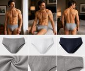 Men's 3 Pack Slip brief (1004) Navy White Charcoal