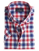 Men's Summer Cotton Short Sleeve, Red Blue image