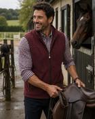 Men's Fleece Gilet, Burgundy