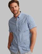 Men's Linen Mix Short Sleeve Shirt, Beach Blue image