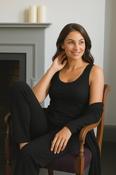 Women's Brushed Thermal Thick Strap Vest Winter Top (2224) Black by Vedoneire of Ireland