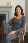 Women's Brush Thermal Long Sleeve Top (2222) Silver by Vedoneire of Ireland