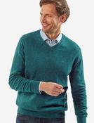 Men's Lambswool Mix V-Neck Jumper (4900) Intense Teal