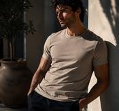 Men's Casual Round Neck  Cotton T-Shirt (2204) Taupe image