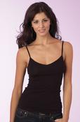 Womens Cotton Lycra Cami Vest x 1 (2273) Black