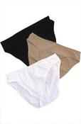 Women's Cotton Briefs x 3 pack (2277) Black, White, Nude