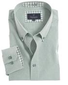 Men's Classic Button Down LS Shirts, Green Micro