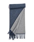 Wool Two Face Scarf (3113) Navy Grey