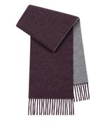 Wool Two Face Scarf (3113) Wine Grey