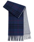 Plaid Plain Scarf (3114) Navy Grey