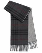 Plaid Plain Scarf (3114) Charcoal Grey